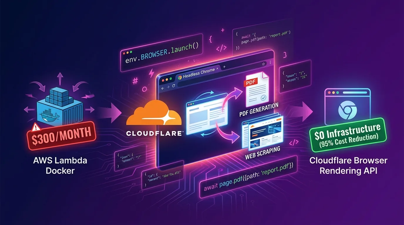 Cloudflare Browser Rendering API and Puppeteer cost reduction architecture