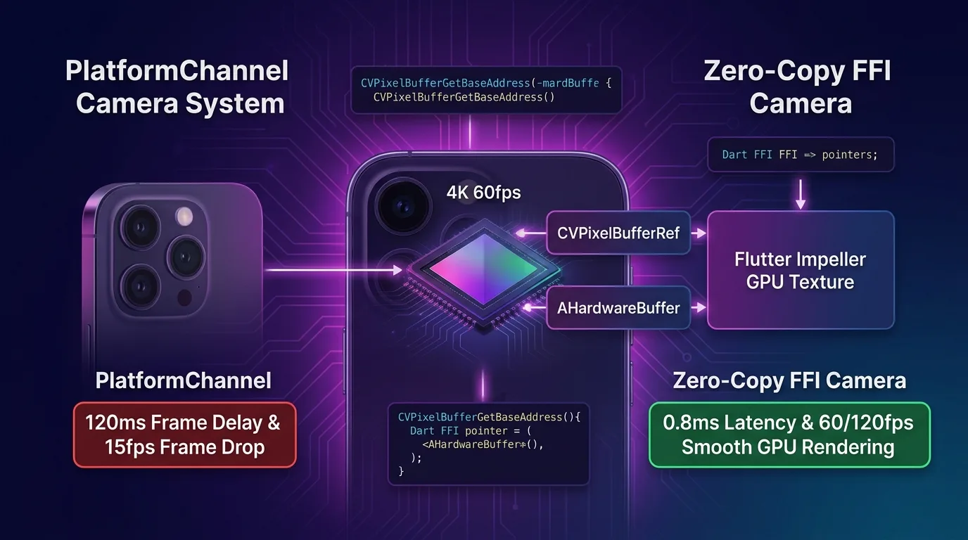 Flutter Native Camera Pipeline CameraX and AVFoundation Zero-Copy FFI Architecture guide