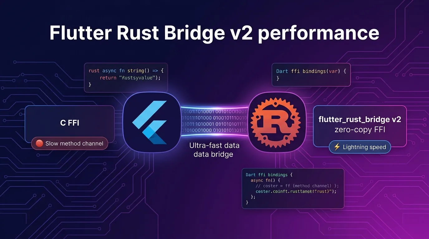 Flutter Rust Bridge v2 performance architecture diagram