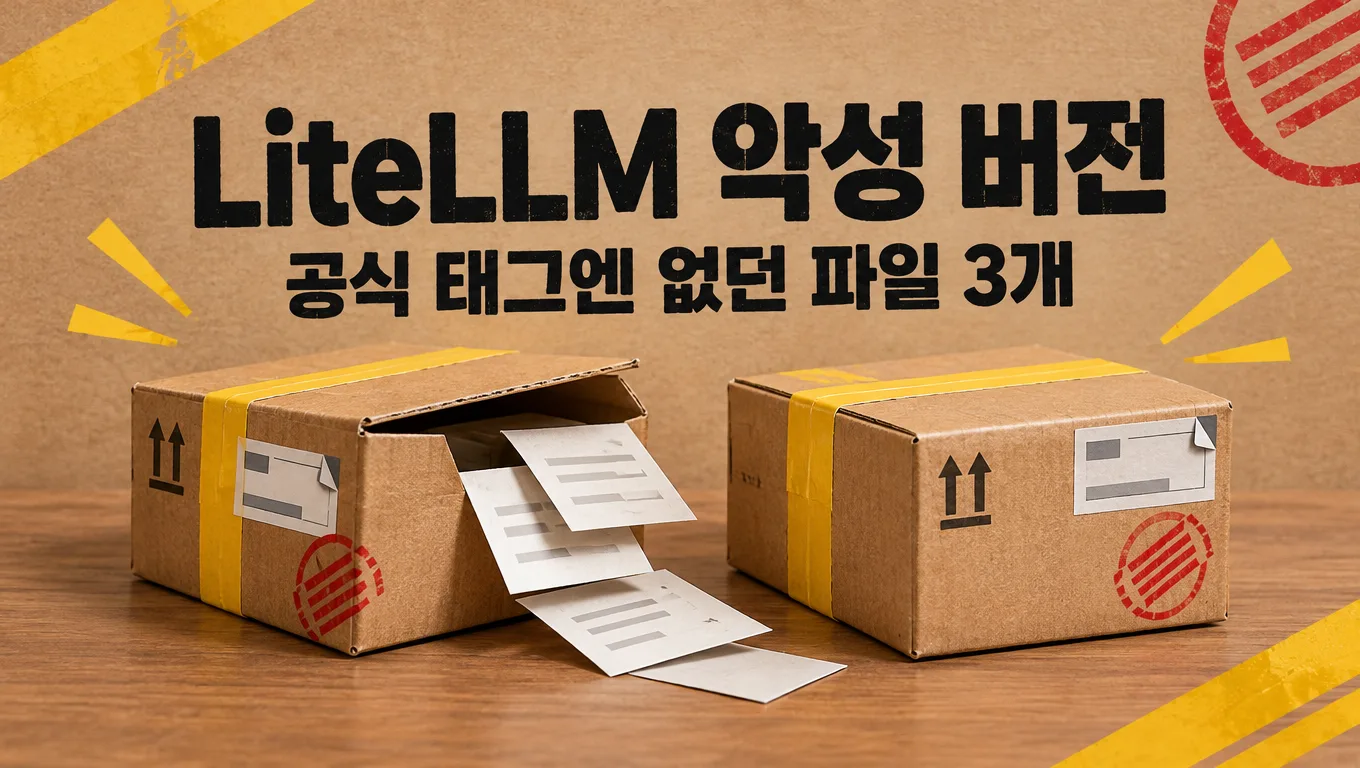 LiteLLM 악성 버전 공식 태그엔 없던 파일 3개
