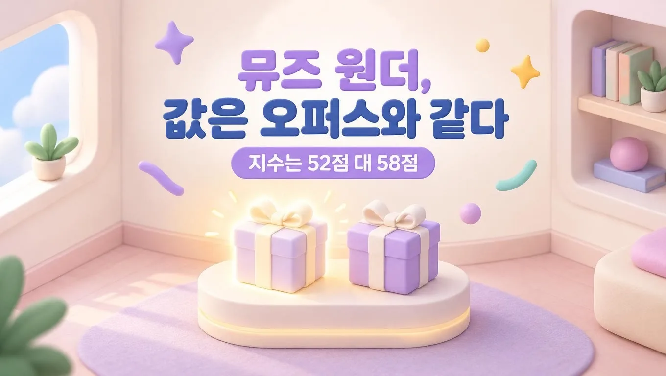뮤즈 원더, 값은 오퍼스와 같다 지수는 52점 대 58점