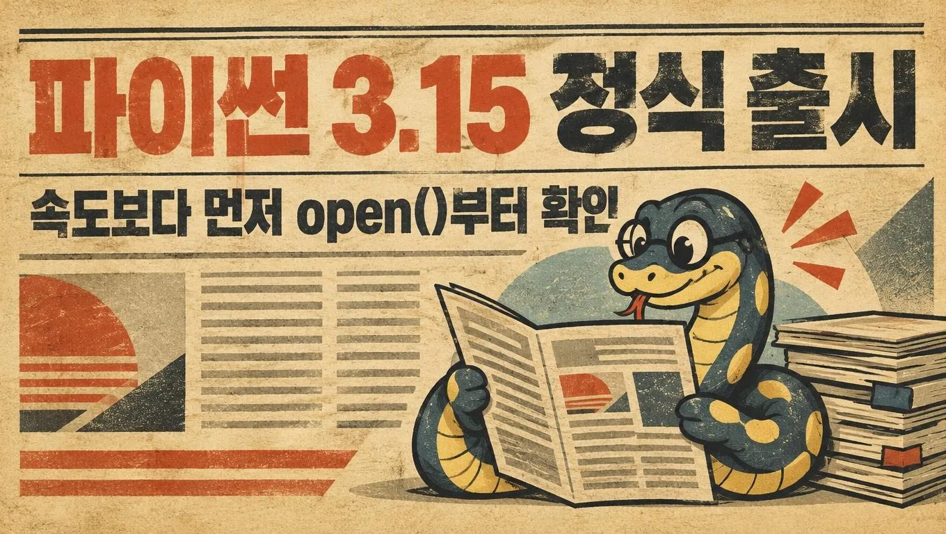 파이썬 3.15 정식 출시 속도보다 먼저 open()부터 확인