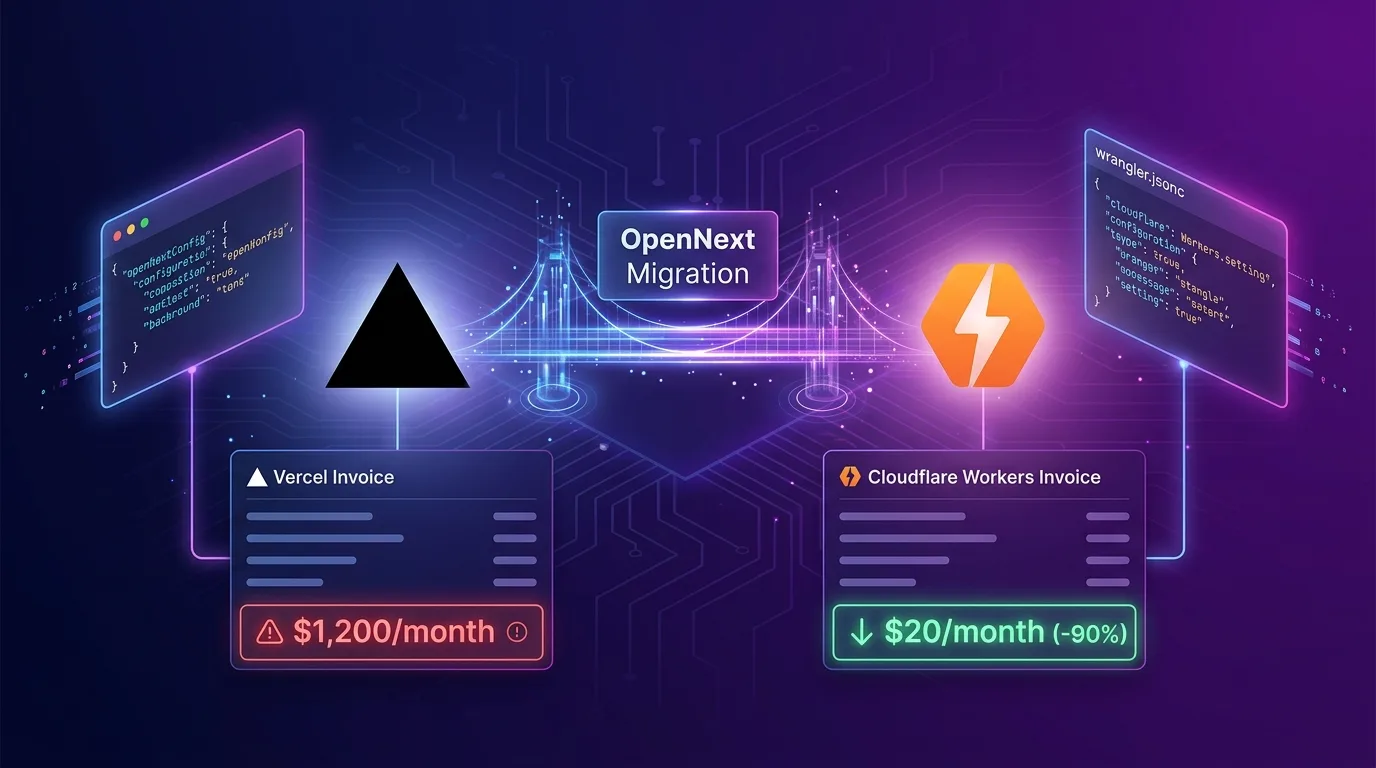 Vercel to Cloudflare Workers OpenNext migration cost reduction architecture